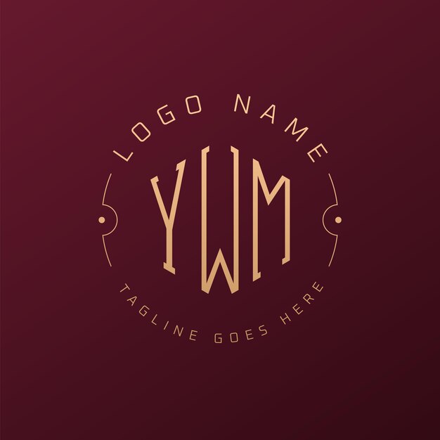 Luksusowy projekt logo YWM Elegant Letter YWM Monogram Logo Minimalist Polygon YWM Logo Design Template