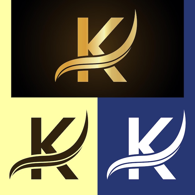 Plik wektorowy luksusowy projekt logo z literą monogramu k