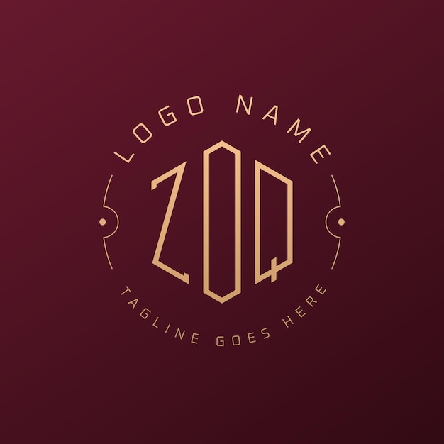 Luksusowy projekt logo ZOQ Elegant Letter ZOQ Monogram Logo Minimalist Polygon ZOQ Logo Design Template