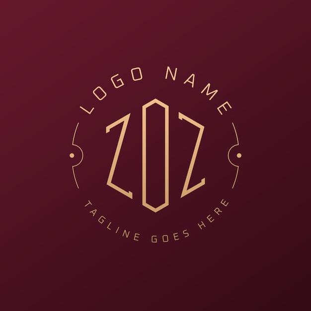 Luksusowy projekt logo ZOZ Elegant Letter ZOZ Monogram Logo Minimalist Polygon ZOZ Logo Design Template