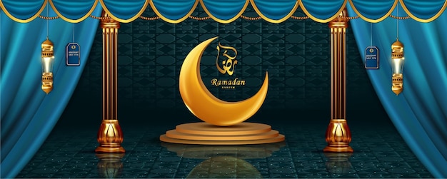 Luksusowy Realistyczny Nagłówek Ramadan Kareem