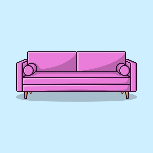 Plik wektorowy luksusowy różowy salon sofa z poduszką ilustracja wektorowa projektu