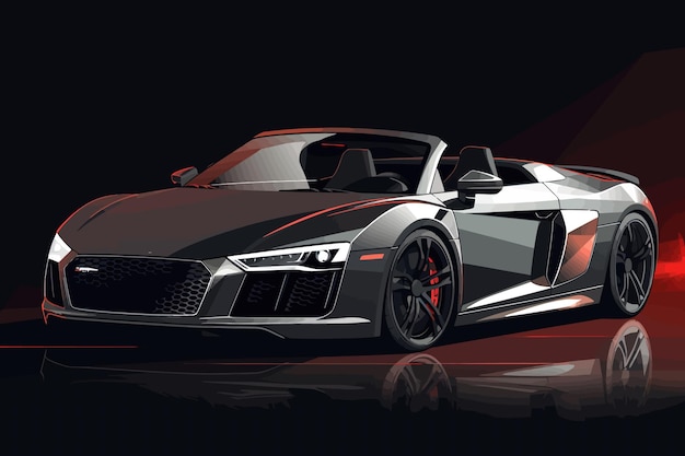 Luksusowy Samochód Audi R8 Spyder Samochodowy Samochód Wyścigowy Ilustracja Wektora Samochód Sportowy Nowoczesny Samochód Sportowy Luksusowe Wyścigi Prędkości Pojazdu