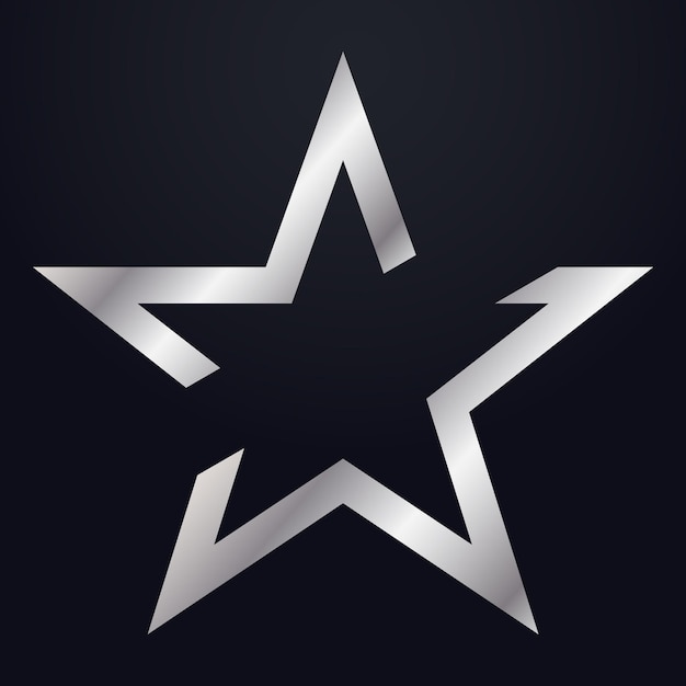 Luksusowy srebrna gwiazda logo Symbol Vector szablon projektu, eleganckie projekty logo Star Star