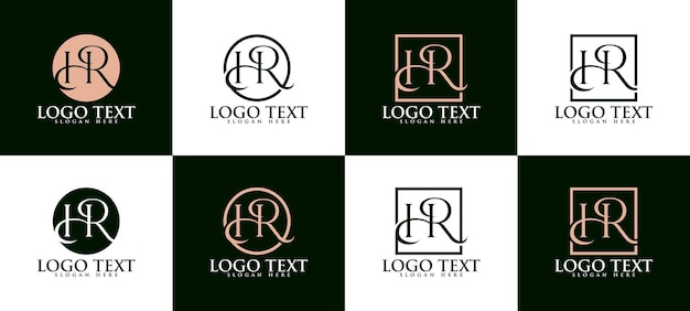 Luksusowy Szablon Projektu Logo Serif Monogram List Hr