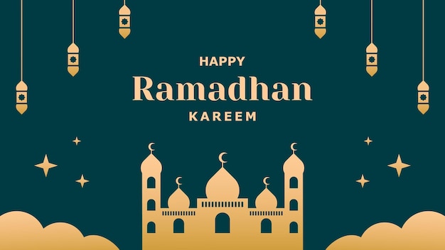 Plik wektorowy luksusowy szczęśliwy ramadhan kareem tło