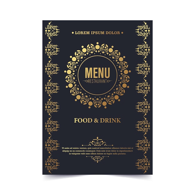 Luksusowy układ menu z elementami ozdobnymi
