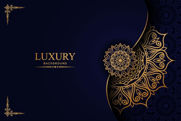 Luksusowy Wzór Tła Mandali Ze Złotą Arabeską Islamską