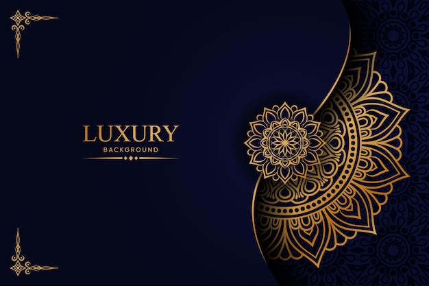 Luksusowy wzór tła mandali ze złotą arabeską islamską