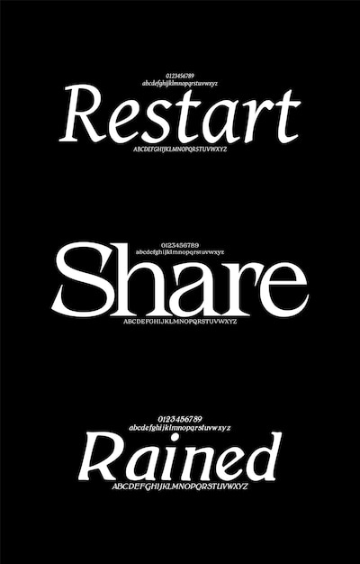 Luksusowy zestaw Creative Vector Serif Display Alphabet Fonts Design Pack Ilustracja wektorowa