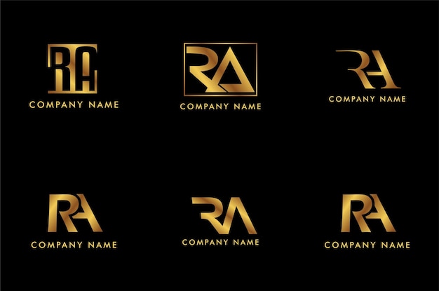 Luksusowy Złoty Kolor Elegancki Początkowy Ra Ar Oparty Na Logo Alfabet