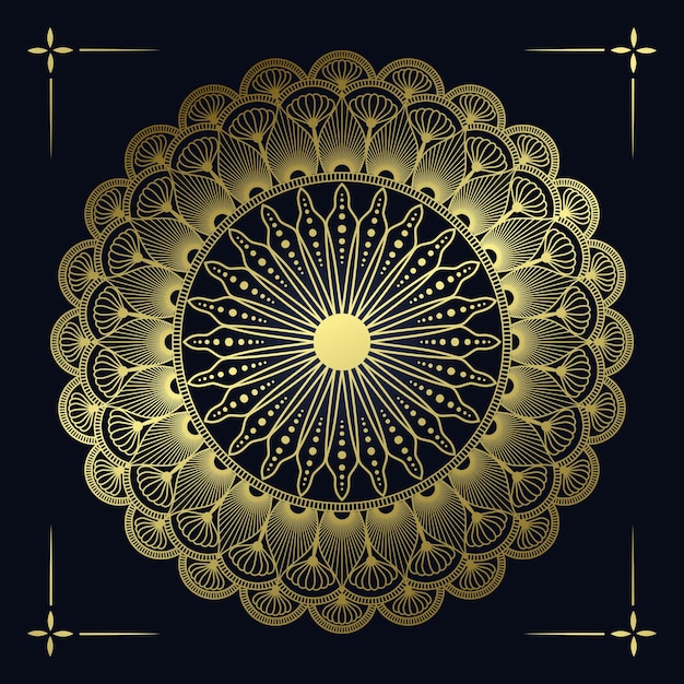 Plik wektorowy luksusowy złoty wzór arabeski w tle mandali islamski styl wschodni