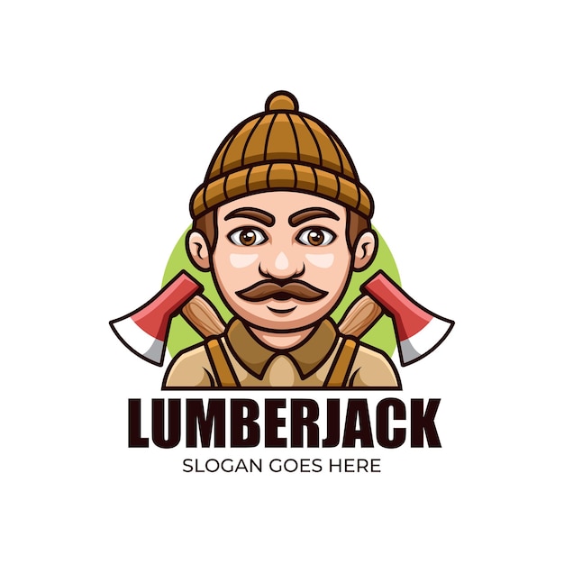 Lumber Jack Kreskówka Logo Maskotka