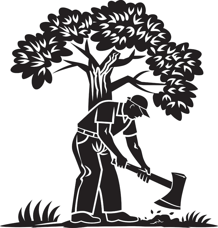 Wektor lumberjack legacy black vector design drewno tango symboliczne rzeźba drzewa