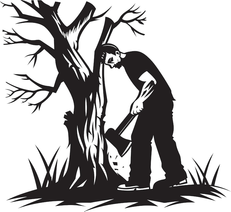 Wektor lumberjack legend emblem forest fury wektorowy projekt