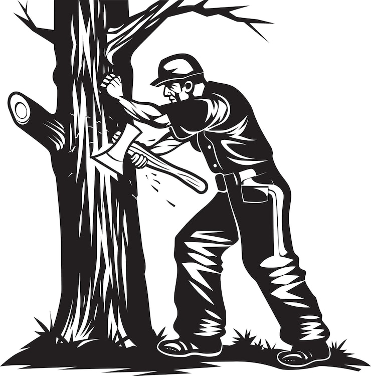 Wektor lumberjack legend emblematyczny projekt forest fury insignia