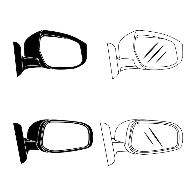 Lusterko Samochodowe Ikona Wektor Ilustracja Symbol Projektu