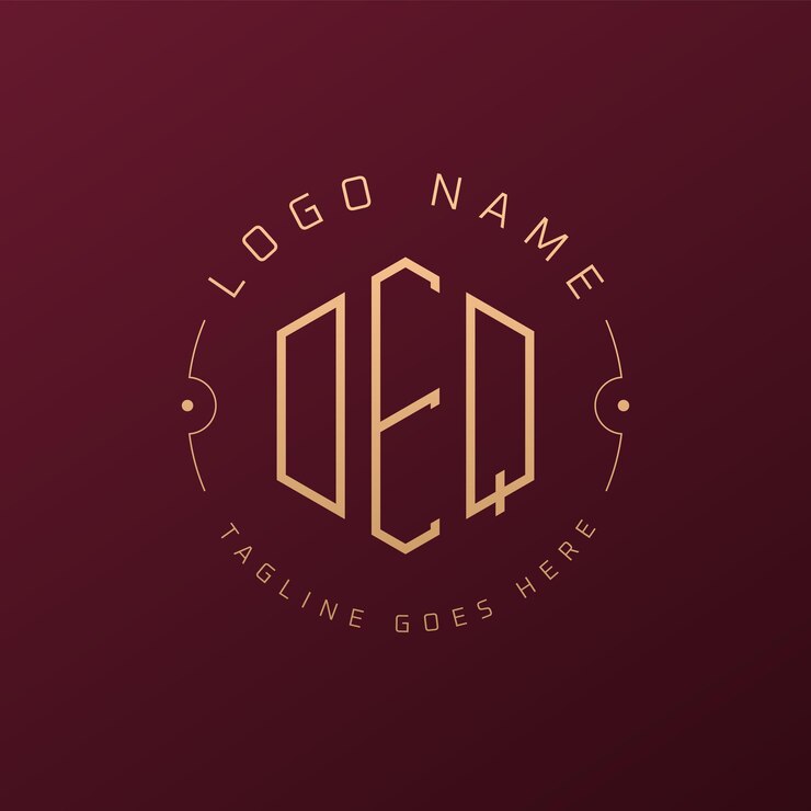 Wektor luxury deq logo design elegant letter deq monogram logo minimalist polygon deq logo design template