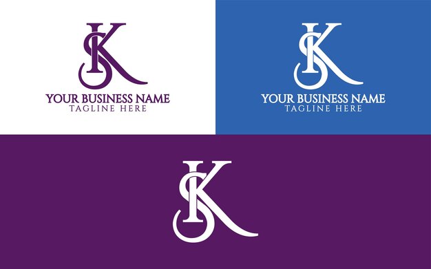 Luxury Elegant Sk Monogram Logo Projektowanie Ikony Pełny Edytowalny Szablon Wektorowy