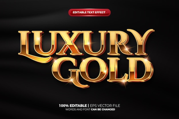 Plik wektorowy luxury gold 3d edytowalny efekt tekstowy 050224