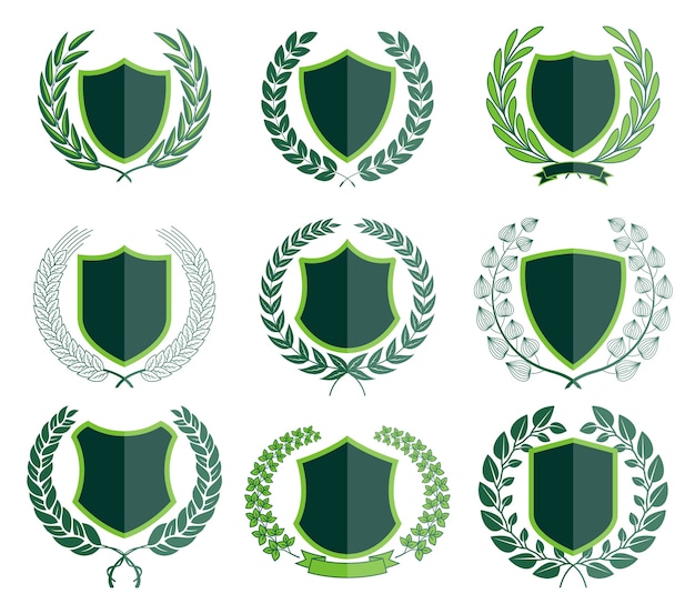 Luxury Green Badges Laurel Wreath Collection