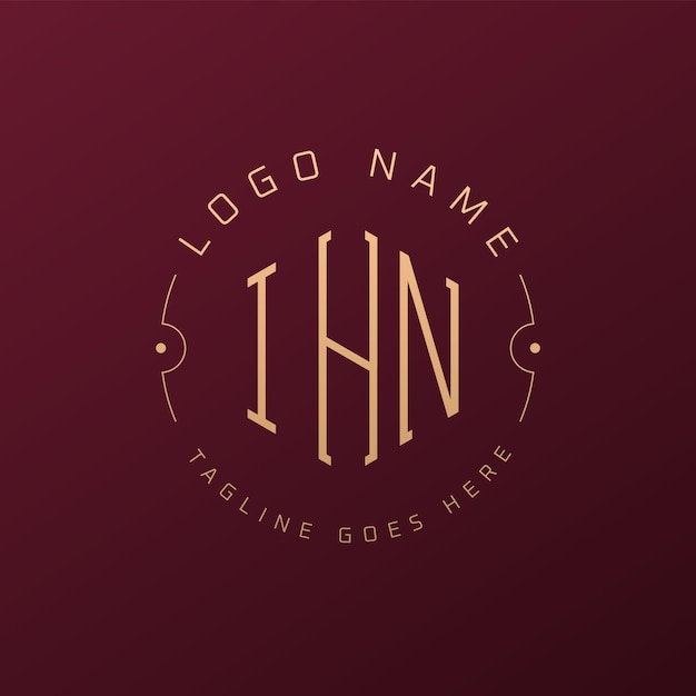 Luxury IHN Logo Design Elegant Letter IHN Monogram Logo Minimalist Polygon IhN Logo Design Template