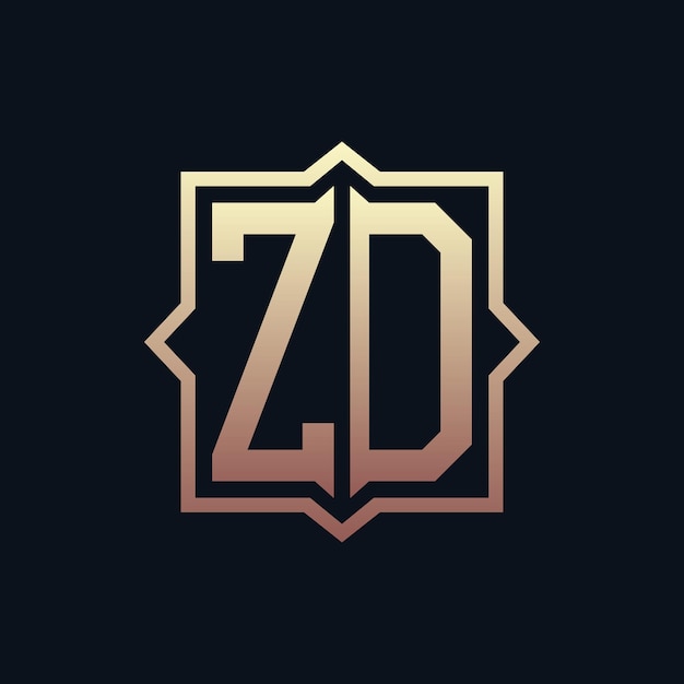 Luxury Initial ZD Monogram Logo Design Elegant Emblem Letter ZD Logo Design dla biznesu i tożsamości korporacyjnej