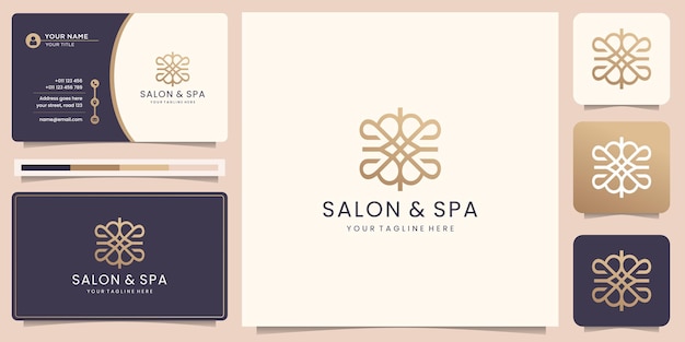Luxury Line Beauty Spa Logo Template.geometric Styl Linii Do Projektowania Salonu I Spa Oraz Wizytówki