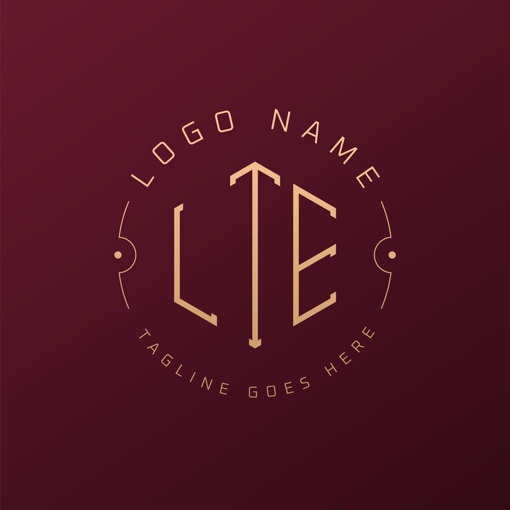 Wektor luxury lte logo design elegant letter lte monogram logo minimalist polygon lte logo design template
