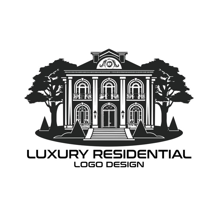 Wektor luxury residential vector logo design (projektowanie logo wektorowe dla domów luksusowych)
