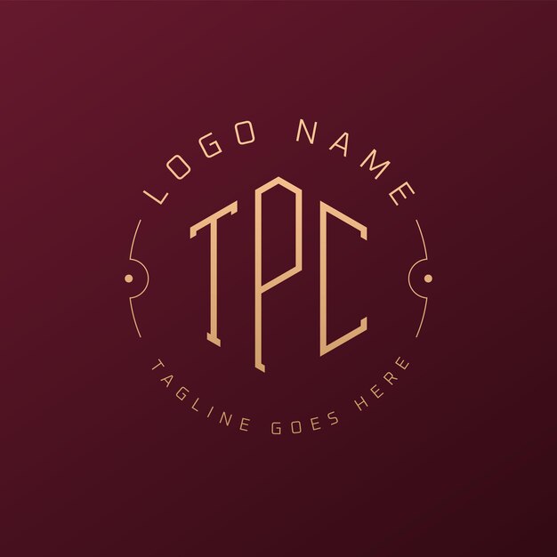 Luxury TPC Logo Design Elegant Letter TPC Monogram Logo Minimalist Polygon TPC Logo Projekt Szablon