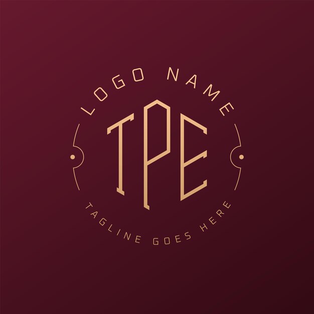 Luxury TPE Logo Design Elegant Letter TPE Monogram Logo Minimalist Polygon TPE Logo Projekt Szablon