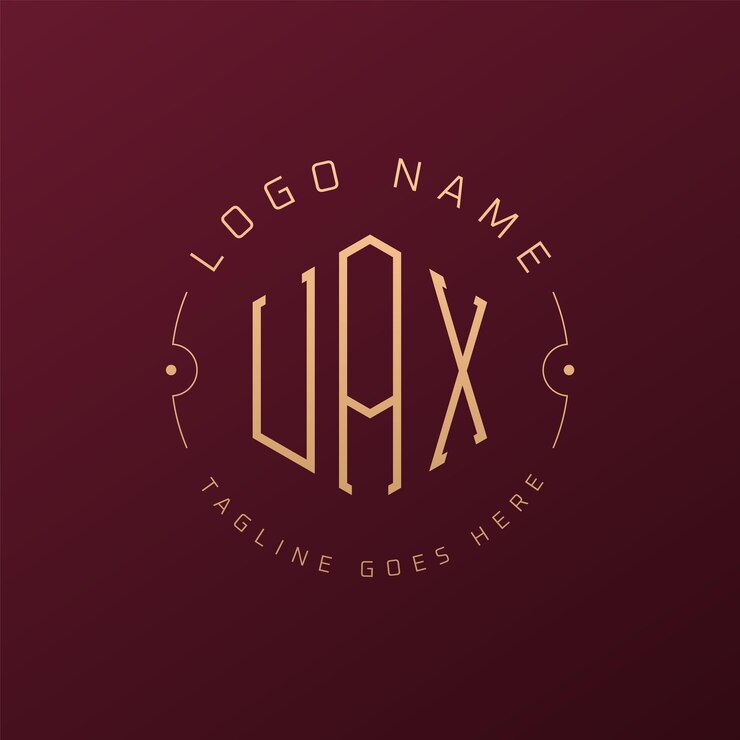 Wektor luxury uax logo design elegant letter uax monogram logo minimalist polygon ux logo design template