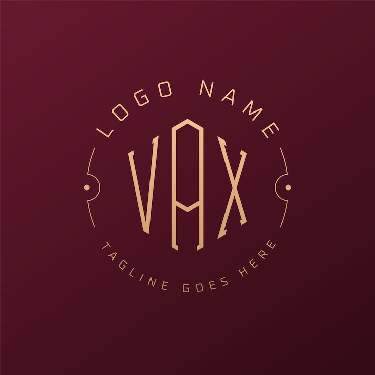 Wektor luxury vax logo design elegant letter vax monogram logo minimalist polygon vax logo design template