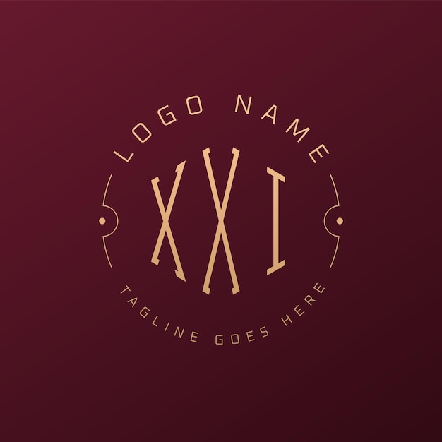 Luxury XXI Logo Design Elegant Letter XXI Monogram Logo Minimalist Polygon XXI Logo Design Template
