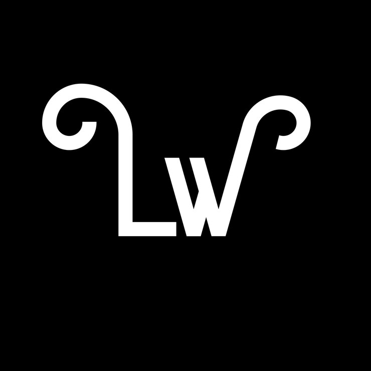 Wektor lw letter logo design początkowe litery lw logo ikona abstrakcyjny liter lw minimalny szablon projektowania logo l w wektorowy projekt liter z czarnymi kolorami lw logo