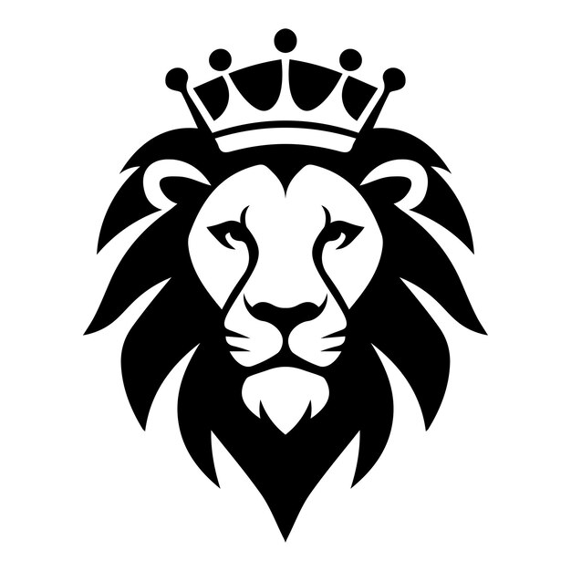 Lw Noszący Koronę Ikoniczne Logo Ilustracja Wektorowa