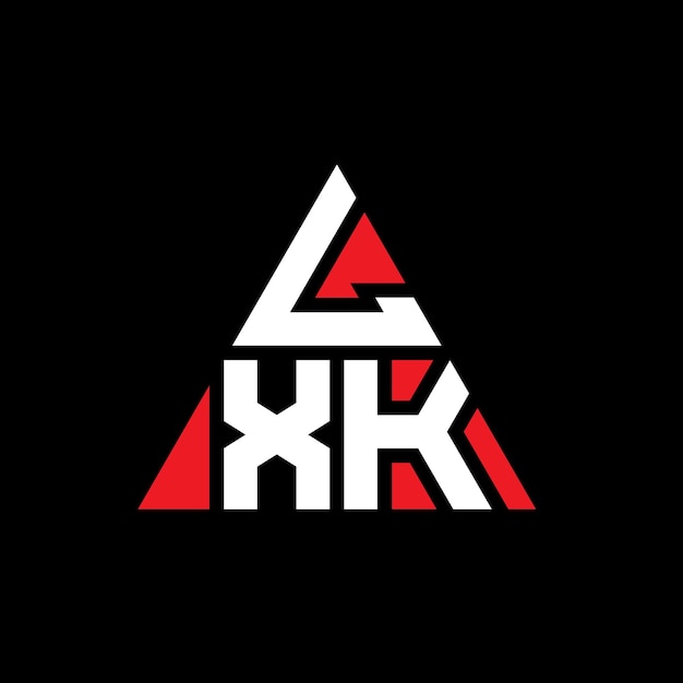 Plik wektorowy lxk trójkątowy projekt logo z kształtem trójkąta lxk trzykątny projekt logo monogram lxk wektor trójkąty szablon logo z czerwonym kolorem lxk logo trójkątne proste eleganckie i luksusowe logo