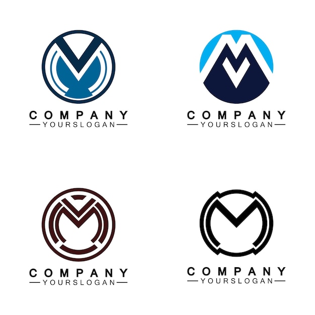 M Letter Logo Szablon Wektor Ilustracja Projektu