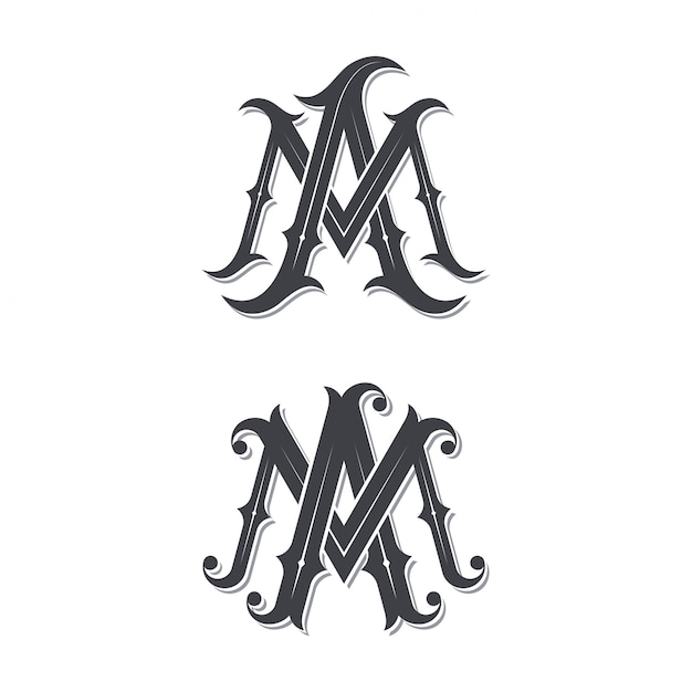 Plik wektorowy ma vintage monogram logo.