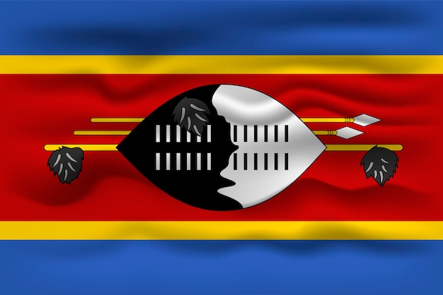 Macha Flagą Kraju Eswatini Ilustracji Wektorowych