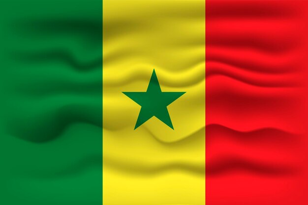Macha flagą kraju Senegal ilustracji wektorowych