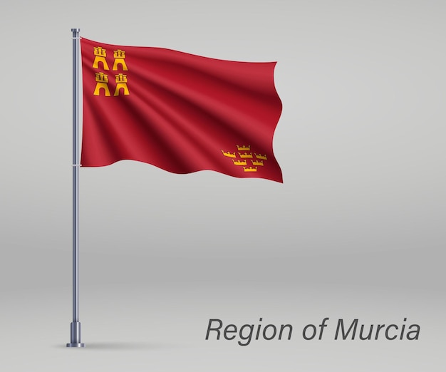 Macha flagą regionu Hiszpanii na maszcie Szablon dla inde