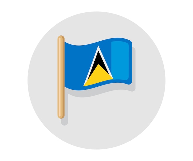 Macha Flagą Wektor Saint Lucia