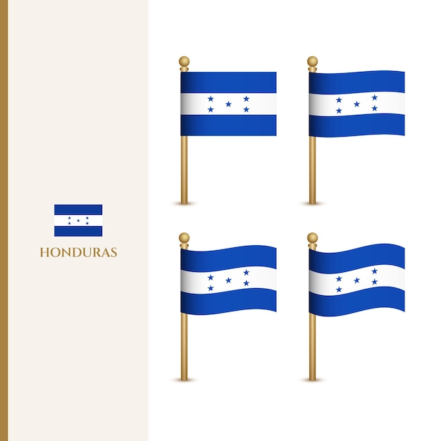 Macha Flagami Hondurasu 3d Ilustracji Wektorowych Flaga Hondurasu