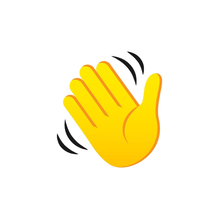 Macha ręką wektor ikona. Macha ręką symbol gest na białym tle. Wektor EPS 10