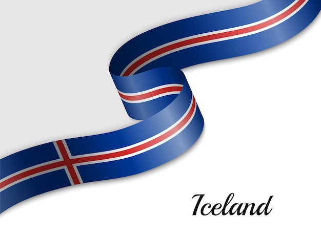Macha Wstążką Flagi Islandii