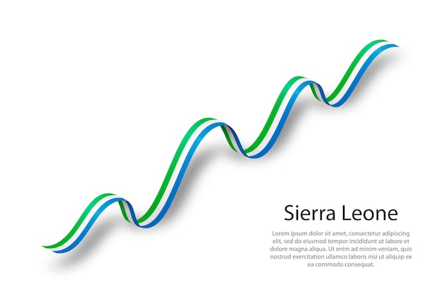 Macha Wstążką Lub Banerem Z Flagą Sierra Leone