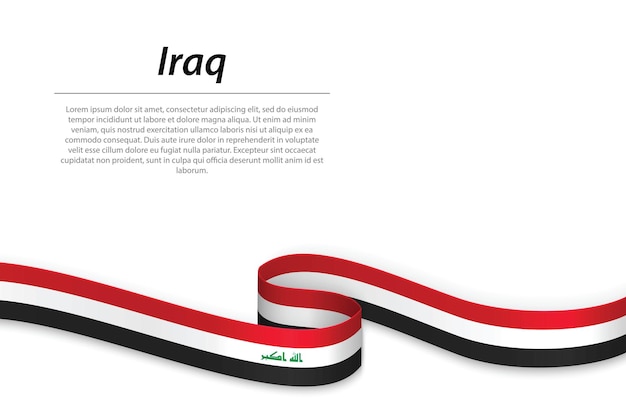 Macha Wstążką Lub Sztandarem Z Flagą Iraku