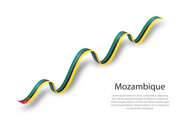 Macha Wstążką Lub Sztandarem Z Flagą Mozambiku